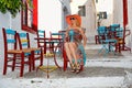ÃÂ¥oung woman at Chora in Amorgos island, Greece Royalty Free Stock Photo